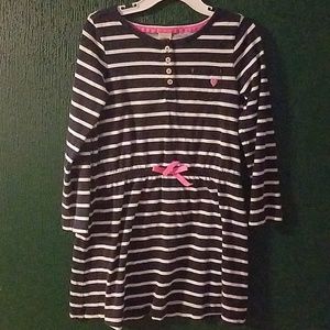 OshKosh dressblue and white long sleeve dress with